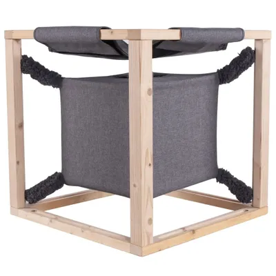 Produktbild von Quapas! Katzenbett mit Hängematte Catcube Grau M 54x54x54 cm