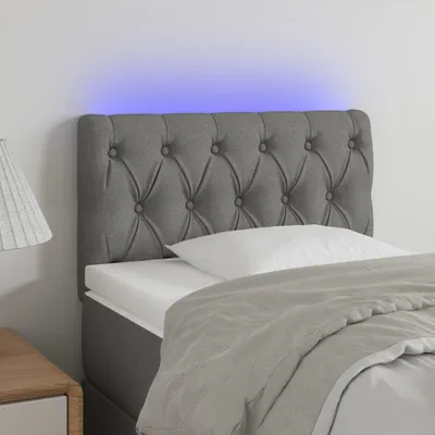 Produktbild von The Living Store LED Kopfteil Hellgrau 80x7x78/88 cm Stoff