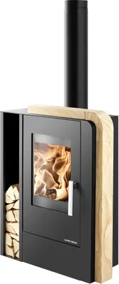 Produktbild von Haas + Sohn Kaminofen ARUBA easy 220.17-ST Woodstone, Grundfarbe perl-schwarz