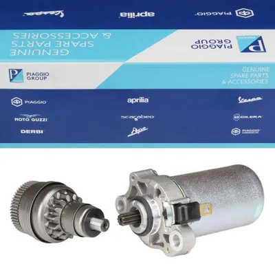 Produktbild von Anlasser + Anlasserfreilauf (14/55Z) für Piaggio 4-Takt / Fly Liberty NRG Zip / Aprilia SR / Vespa ET4 Primavera 50 - Or