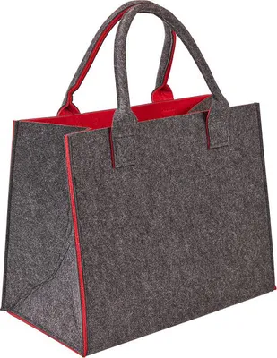 Produktbild von Filztasche 35x20x28 cm Shopper L anthrazit/rot