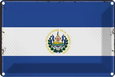 Produktbild von vianmo Blechschild 12x18 cm El Salvadors Salvador Flagge Fahne Wappen
