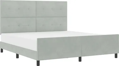 Obrázek produktu pro Postel s boxspringem s čelo Světle šedá 180 x 200 cm samet
