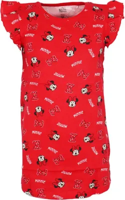 Produktbild von Disney Minnie Maus kurzarm Schlafshirt Nachthemd Schlafkleid – Rot / 122/128