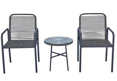 Produktbild von Bello Giardino | Balkonmöbel-set Senti - Grau - 2 Stühle + Couchtisch - Wetterfest - Stilvolle Möbel