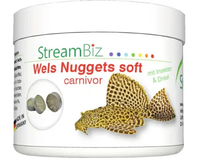 Produktbild von Aquariumfischfutter StreamBiz Wels Nuggets Soft Carnivor 90 g
