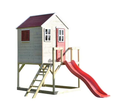 Produktbild von Wendi Toys Holz Stelzenhaus Tiger mit Rutsche 310x350x242 cm