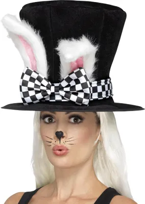 Obrázek produktu pro Bílý králičí klobouk - karnevalový halloweenský kostým