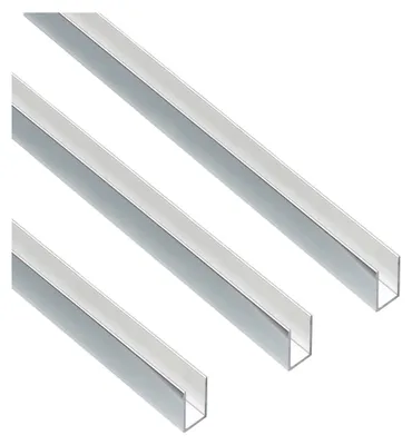Produktbild von U-Profil | Aluminium, chromdesign | 1000 x 10 x 15 mm | 3er Set