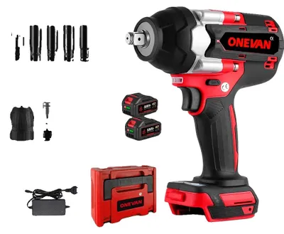 Obrázek produktu pro Rázový utahovák, vysoký točivý moment, bezdrátový provoz, sada 2 akumulátorů C