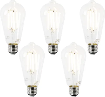 Produktbild von LUEDD 5er Set E27 LED-Glühbirnen ST64 klar 2,2W 470lm 2700K
