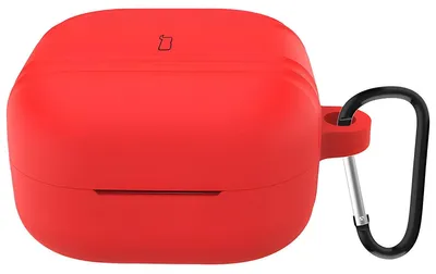 Produktbild von Silikonhülle mit Karabiner für Galaxy Buds 4 / 4 Pro, Bizon Case Headphone Silicone, Rot
