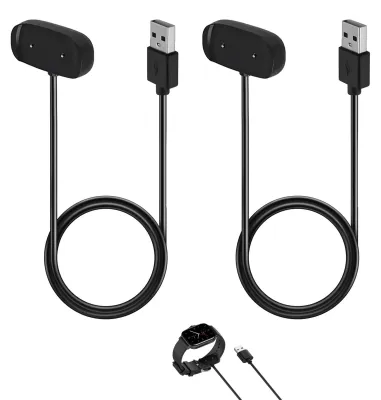 Productafbeelding van 2 oplaadkabels compatibel met smartwatch, snellaadkabel, magnetisch, 1 m