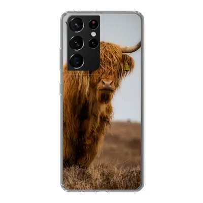 Produktbild von MuchoWow® Handyhülle Schutzhülle Hülle für Samsung Galaxy S21 Ultra Schottischer Highlander - Düne - Gras Silikon Softcase Handy Hülle - Mobiltelefon