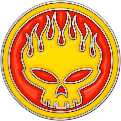 Image de The Offspring - Logo crâne - Badge - Métal, émail RO13929 (Taille unique) (Rouge/Jaune)