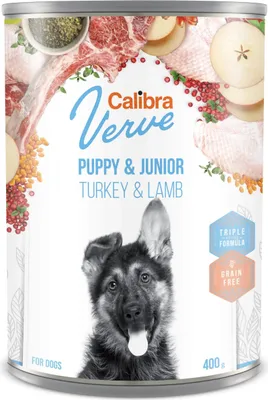 Produktbild von CALIBRA DOG GF VERVE JUNIOR Truthahn und Lamm BOX 6X400GR