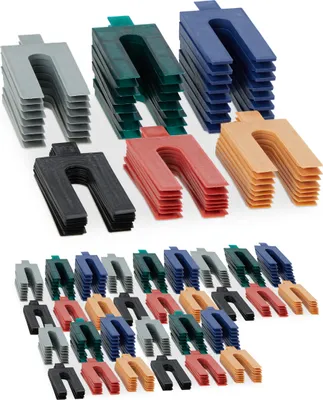 Immagine prodotto di Distanziatori in plastica Relaxdays, set da 288 pezzi, blocchetti per vetri in 6 misure, piastrine distanziatrici da 1-6 mm, blocchetti per vetri, colorati