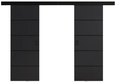 Produktbild von KIER FURNITURE Schiebetür Komplettset WERDI PLUS DUO Sliding Door, Raumteiler Schiebetür Graphit 152x205x1,6 cm