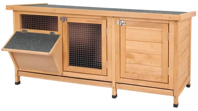 Produktbild von PawHut Kleintierstall Kleintierhaus Kleintierkäfig Asphaltdach Tannenholz Natur