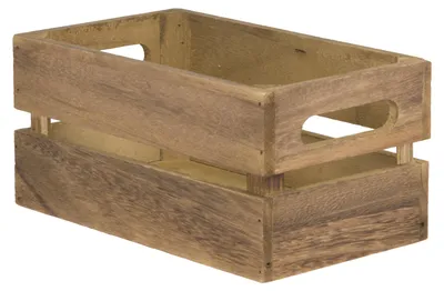 Produktbild von Securit Vintage Mini Holzkiste Tisch Caddy – 14,1 x 24,1 cm Aufbewahrungsbox Gewürzhalter Utensilienhalter Organizer