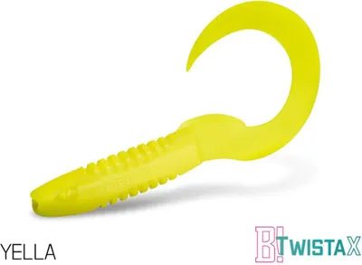 Produktbild von DELPHIN TwistaX Eeltail UVs, Gummiköder für Raubfische, 6cm, YELLA, 101004035