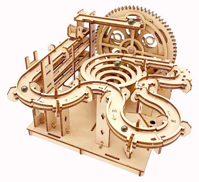 Produktbild von Holz-Kugellabyrinth – 3D-Puzzle – Mechanisches Bausatz für Erwachsene – Aus Lindenholz – Holz-Kugellabyrinth