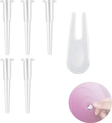 Produktbild von 5 Stück Yoga Ball Air Plug Set Gymnastikball Ventil Ersatz Sitzball Pezziball Stecker mit Entferner Zubehör für Fitness Sport