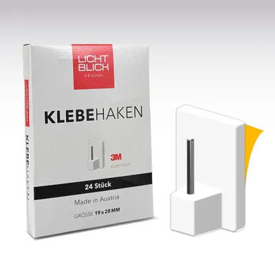 Produktbild von Lichtblick Gardinenhaken, Klebehaken selbstklebend 24 Stück kleben