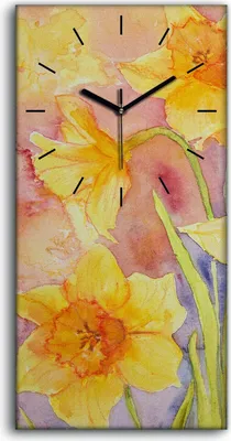 Produktbild von Leinwand Wanduhr Wandkunst Uhr Geräuschlos 30x60 Gemälde Abstrakte Blumen Kunst - schwarze Hände
