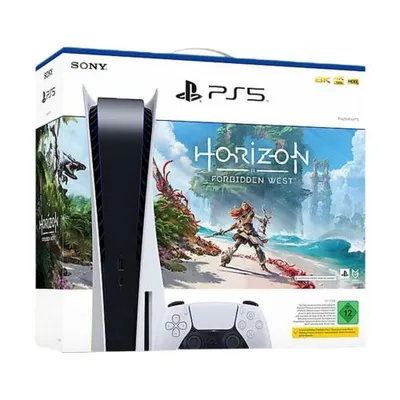 Produktbild von Sony Spielkonsole Bundle, Schwarz-Weiß, Haptisches Feedback, Adaptive Trigger, 3D-Audio, Raytracing, Abwärtskompatibilität, HDR, VR-fähig, bis zu 120 FPS (120Hz), 4K-Streaming