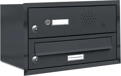 Produktbild von 1er Briefkasten Anlage Unterputz Montage RAL 7016 Anthrazit Klingel