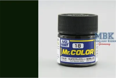 Produktbild von Mr Hobby - Gunze C-18 - Mr. Color (10 ml) RLM70 Black Green - Neu