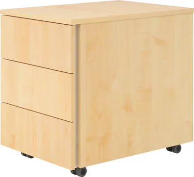 Produktbild von bümö lite Rollcontainer - mit 3 Schubladen - Nachbildung Ahorn
