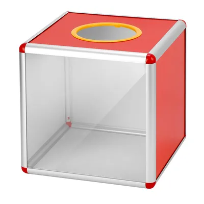 Produktbild von Transparente Lotterie-Box, Verlosungsbox 25cm, Robuste Spendenbox Wahlurne mit Aluminiumrahmen und Acrylplatten, für Spenden,Verlosungen,Abstimmungen