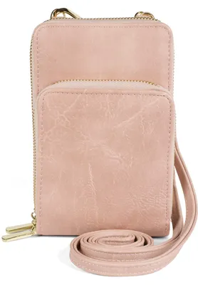 Produktbild von styleBREAKER Damen Mini Bag Umhängetasche mit RFID Schutz, Handytasche, 2 Reißverschluss Fächer, Schultertasche 02012376