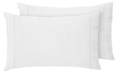 Produktbild von Kissenbezug Kissenhülle Kopfkissenbezug - 100 % Baumwolle - Weiß - 2er Set - 50 x 80 cm
