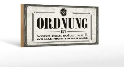 Produktbild von Holzschild Spruch 27x10 cm Ordnung ist Schild