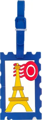 Produktbild von YELLO KOKO, Gepäckanhänger Pariser Briefmarken-Motiv Aus Kunststoff, Mehrfarbig