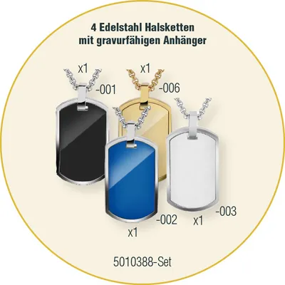 Produktbild von Akzent Edelstahlkette mit gravurfähigen Anhänger
