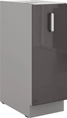 Produktbild von Küche Bianca Grey Hochglanz Grau Unterschrank 30 cm Schrankauszug Küchenschrank