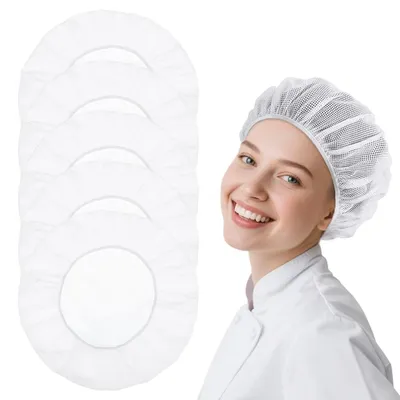 Haarnetz-Set 5 Stück, elastisch, Mesh, Unisex, weiß