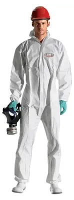 Produktbild von Sir Safety Schutzanzug Chemfor 8100 antistatisch Einweg Polypropylen weiß, L, Weiß