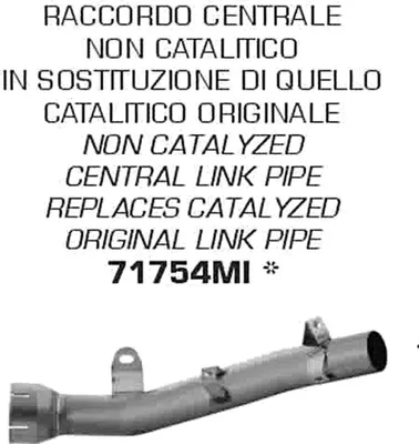 Immagine prodotto di Raccordo centrale ARROW non catalitico per Kawasaki