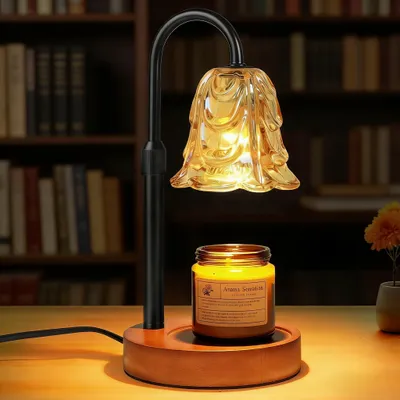 Produktbild von Kerzenwärmer mit Timer und Dimmer - Verstellbar - Duftlampe - Vintage Wohnkultur - 2 Glühbirnen - 4 Helligkeitsstufen