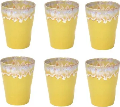 Imagen del producto de Costa Nova Grespresso, vasos amarillos para Latte-Macchiato, juego de 6 unidades, 380 ml