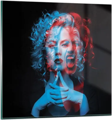 Produktbild von Bilder auf glas - Einteilig - Schwarz Frau Emotionen - 70x70cm - Glasbilder - Wandbilder - Bilder - zum Aufhängen bereit - Wanddekoration aus Glas - Glas Bilder - Wandbild auf Glas - GAC70x70-4472