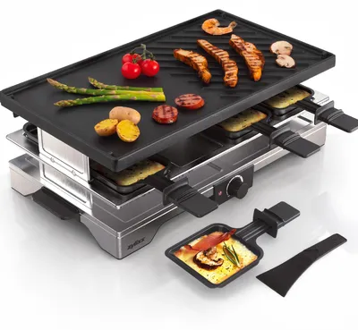 Produktbild von Zyliss Verso In-/Outdoor Raclette-Grill für 8 Personen mit Grillplatte aus Gusseisen