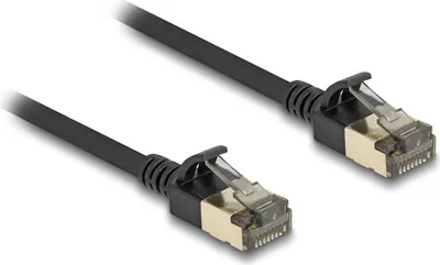 Produktbild von Delock RJ45 Netzwerkkabel Cat.8.1 F/FTP Slim Pro 0,25 m schwarz