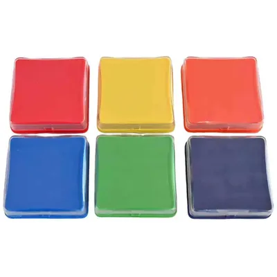 Produktbild von Wiederaufladbare quadratische Sprechtasten. Set mit 6 Farben. Für Ihre eigene Stimme und Bilder.