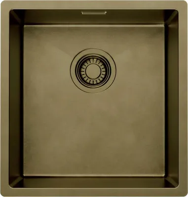 Produktbild von Pure.Sink Luxion PVD Antik Bronze SpÃÂÃÂ1/4lbecken 36x40 cm Unterbau, flach eingebaut und aufgesetzt mit Bodenrost PLX3640-64